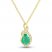 Emerald Necklace 1/10 ct tw Diamonds 10K Yellow Gold