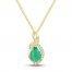 Emerald Necklace 1/10 ct tw Diamonds 10K Yellow Gold