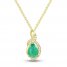 Emerald Necklace 1/10 ct tw Diamonds 10K Yellow Gold