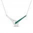 Love + Be Loved Lab-Created Emerald Necklace Sterling Silver 18"