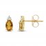 Citrine & Diamond Earrings 1/20 ct tw 10K Yellow Gold