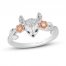 Disney Treasures Bambi Diamond Ring 1/10 ct tw Round-Cut Sterling Silver/10K Rose Gold