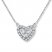 Diamond Heart Necklace 1/8 ct tw Round-cut 10K White Gold