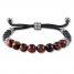 Men's Chalcedony/Onyx Bead Bolo Bracelet Sterling Silver