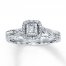 Diamond Ring 1/6 ct tw Princess-cut Sterling Silver