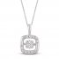 Unstoppable Love Diamond Necklace 1/5 ct tw 10K White Gold 19"