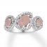 Guava Quartz & White Topaz Ring Sterling Silver