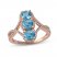 Swiss Blue Topaz & Diamond 3-Stone Ring 1/5 ct tw 10K Rose Gold