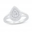 Diamond Ring 1/20 ct tw Pear-shaped Sterling Silver