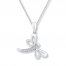 Diamond Dragonfly Necklace 1/20 ct tw Round-cut Sterling Silver