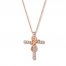 Le Vian Diamond Cross Necklace 1/2 ct tw 14K Strawberry Gold