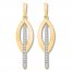 Interlocking Hoop Earrings 1/3 ct tw Diamonds 10K Yellow Gold