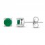 Certified Emerald Stud Earrings 14K White Gold