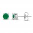 Certified Emerald Stud Earrings 14K White Gold