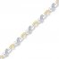 Diamond Heart Bracelet 1/10 ct tw Sterling Silver/10K Gold