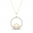 By Women For Women Diamond Lotus Necklace 1/4 ct tw Round-cut 10K Yellow Gold 18"