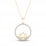 By Women For Women Diamond Lotus Necklace 1/4 ct tw Round-cut 10K Yellow Gold 18"
