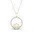 By Women For Women Diamond Lotus Necklace 1/4 ct tw Round-cut 10K Yellow Gold 18"