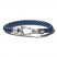 Bulova Braided Leather Bracelet Blue 9"