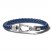 Bulova Braided Leather Bracelet Blue 9"