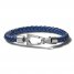 Bulova Braided Leather Bracelet Blue 9"