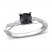 Black & White Diamond Engagement Ring 1 ct tw Round-cut 14K White Gold