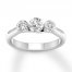 Three-Stone Diamond Ring 1 ct tw 14K White Gold