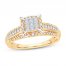 Multi-Diamond Engagement Ring 1/2 ct tw Princess/Round 10K Yellow Gold