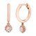Diamond Dangle Huggie Hoop Earrings 1/4 ct tw Round-cut 10K Rose Gold