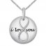 "I Love You" Diamond Infinity Necklace Sterling Silver