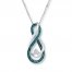 Infinity Symbol Necklace Diamond Accents Sterling Silver