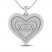 White Lab-Created Sapphire MOM. Heart Necklace Sterling Silver 18"