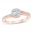 Diamond Engagement Ring 3/4 ct tw Round-cut 14K Rose Gold