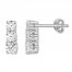 Three-Stone Diamond Earrings 1/2 ct tw Round-cut 10K White Gold