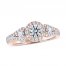 THE LEO Ideal Cut Diamond 3-Stone Engagement Ring 1 ct tw 14K Rose Gold
