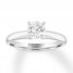 Diamond Solitaire Engagement Ring 1 Carat Round 10K White Gold