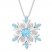 Blue Topaz & Diamond Snowflake Necklace Sterling Silver