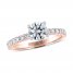 THE LEO Ideal Cut Diamond Engagement Ring 1-1/4 ct tw 14K Rose Gold