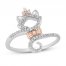 Disney Treasures Aristocats Diamond Ring 1/10 ct tw Sterling Silver/10K Rose Gold