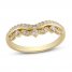 Diamond Contour Ring 1/3 ct tw Round-cut 14K Yellow Gold