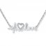 Heartbeat Necklace 1/15 ct tw Diamonds Sterling Silver