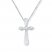 Diamond Cross Necklace 1/6 ct tw Round-cut 10K White Gold