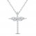 Diamond Angel Wing Cross Necklace 1/10 ct tw Sterling Silver