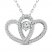 Two as One Diamond Heart Necklace 1/2 ct tw Round-Cut 10K White Gold 18"