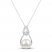 Cultured Pearl & White Topaz Raindrop Necklace Sterling Silver 18"