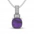 Amethyst & White Topaz Necklace Sterling Silver 18"