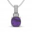Amethyst & White Topaz Necklace Sterling Silver 18"
