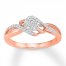 Diamond Promise Ring 1/4 Carat tw Round-cut 10K Rose Gold