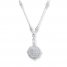 Filigree Necklace 1/10 ct tw Diamonds Sterling Silver