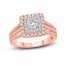 Diamond Engagement Ring 3/4 ct tw Princess/Round-Cut 14K Two-Tone Gold